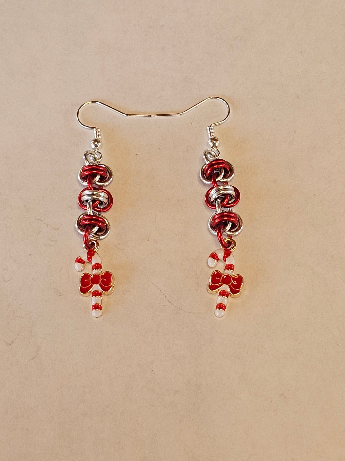Candy Cane Barrel Earrings