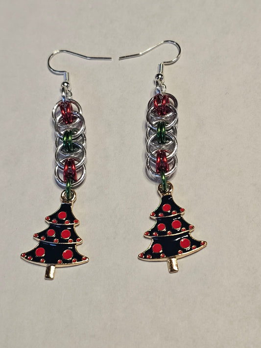 Helm Dangle Earrings with Christmas Charms