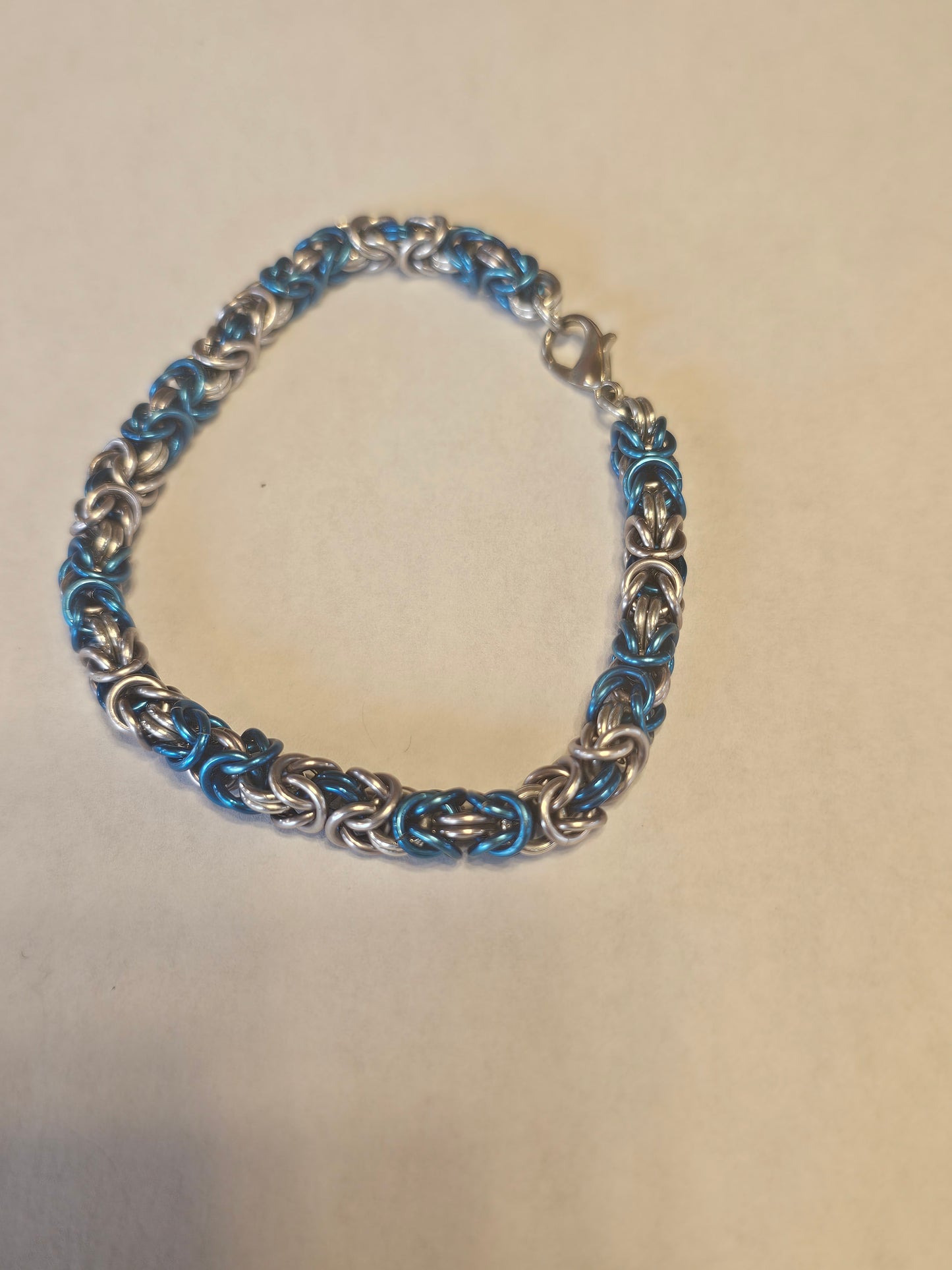18GA 3-Tone Byzantine Bracelet XL