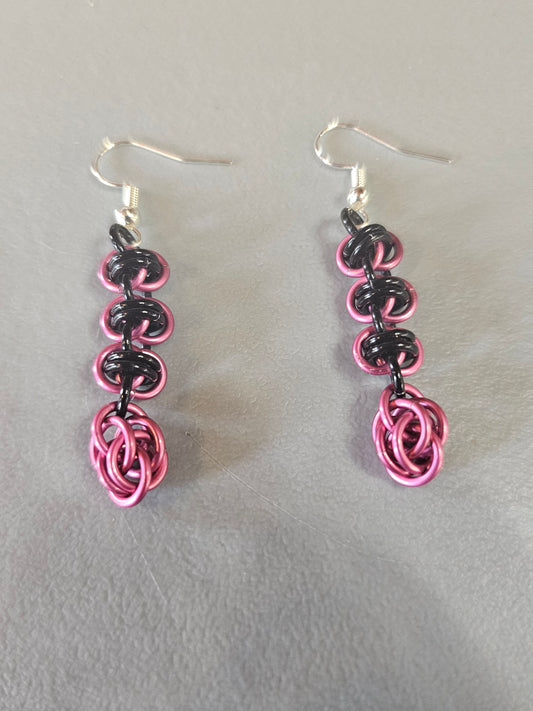 Sweet Pea Drop Byzantine Earrings – Handcrafted Chainmaille Elegance